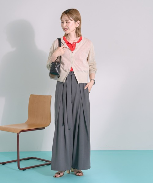 AMERICAN HOLIC(アメリカンホリック)の「【ZOZO限定】ウエストリボンタックワイドパンツ(その他パンツ・レディース・ブラック/杢グレー/モカ・L/M)」の21枚目の写真