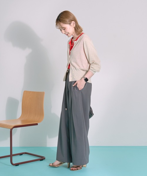 AMERICAN HOLIC(アメリカンホリック)の「【ZOZO限定】ウエストリボンタックワイドパンツ(その他パンツ・レディース・ブラック/杢グレー/モカ・L/M)」の22枚目の写真