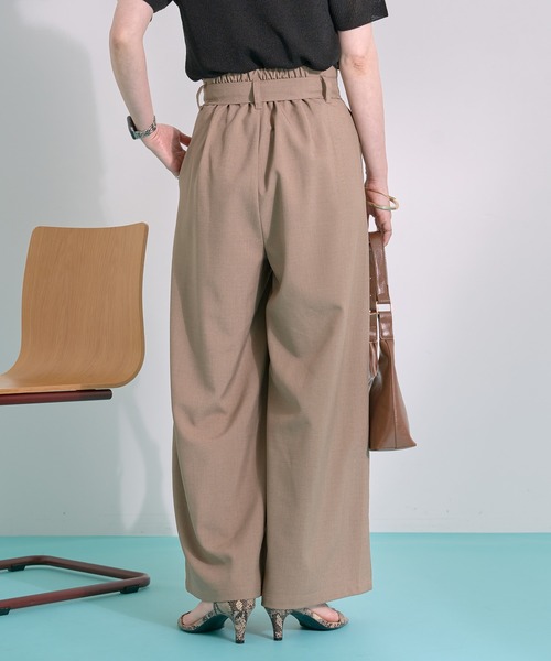AMERICAN HOLIC(アメリカンホリック)の「【ZOZO限定】ウエストリボンタックワイドパンツ(その他パンツ・レディース・ブラック/杢グレー/モカ・L/M)」の16枚目の写真