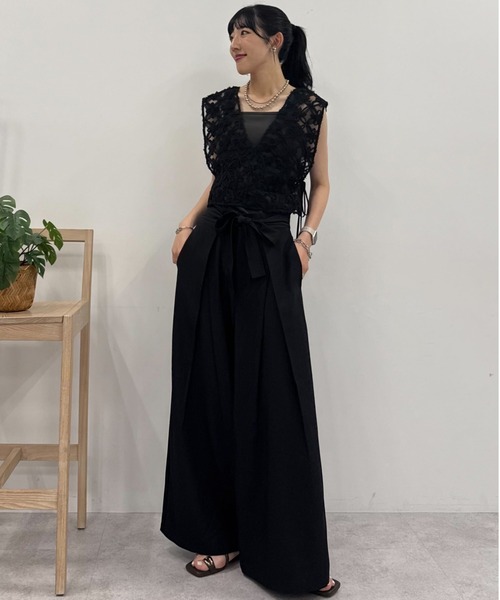 AMERICAN HOLIC(アメリカンホリック)の「【ZOZO限定】ウエストリボンタックワイドパンツ(その他パンツ・レディース・ブラック/杢グレー/モカ・L/M)」の22枚目の写真