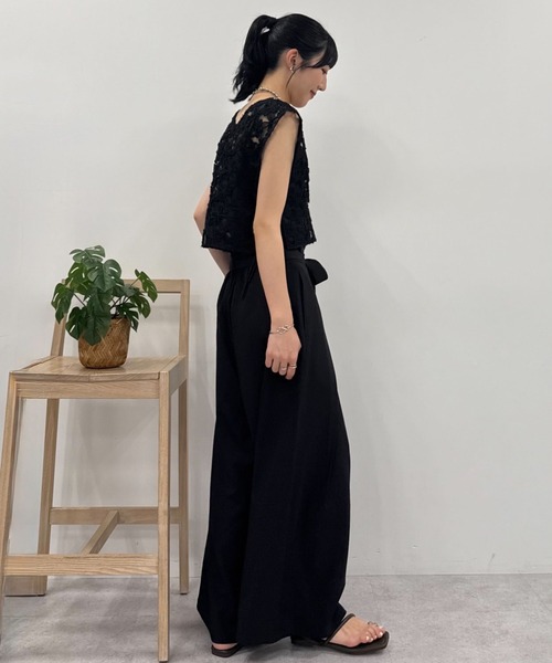 AMERICAN HOLIC(アメリカンホリック)の「【ZOZO限定】ウエストリボンタックワイドパンツ(その他パンツ・レディース・ブラック/杢グレー/モカ・L/M)」の21枚目の写真