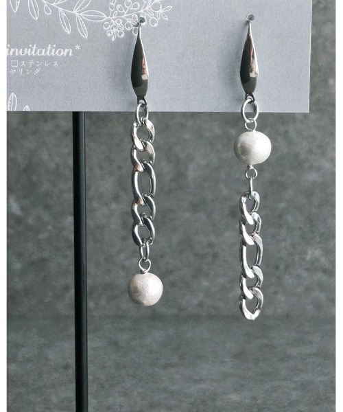 tone(トーン)の「【Mian.invitation】月明かりを映したチェーンとコットンパールのピアス|月灯り(MA)(ピアス(両耳用)・レディース・シルバー/ゴールド・FREE)」の11枚目の写真