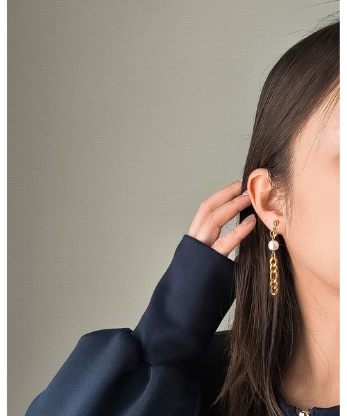 tone(トーン)の「【Mian.invitation】月明かりを映したチェーンとコットンパールのピアス|月灯り(MA)(ピアス(両耳用)・レディース・シルバー/ゴールド・FREE)」の9枚目の写真