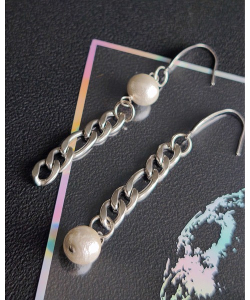 tone(トーン)の「【Mian.invitation】月明かりを映したチェーンとコットンパールのピアス|月灯り(MA)(ピアス(両耳用)・レディース・シルバー/ゴールド・FREE)」の7枚目の写真