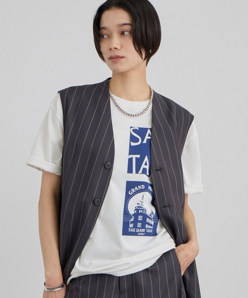 SALON adam et rope'（サロン アダム エ ロペ）の「Sandy TaleグラフィックロゴT（Tシャツ/カットソー・レディース・ブラック/ホワイト系その他/ホワイト・FREE）」の2枚目の写真