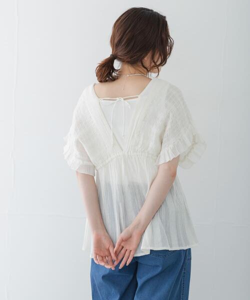 URBAN RESEARCH Sonny Label(アーバンリサーチサニーレーベル)の「楊柳ドビーシャーリングブラウス(シャツ/ブラウス・レディース・ブラック/ブルー/オフホワイト・FREE)」の9枚目の写真