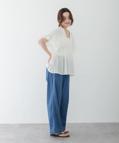 URBAN RESEARCH Sonny Label(アーバンリサーチサニーレーベル)の「楊柳ドビーシャーリングブラウス(シャツ/ブラウス・レディース・ブラック/ブルー/オフホワイト・FREE)」の10枚目の写真