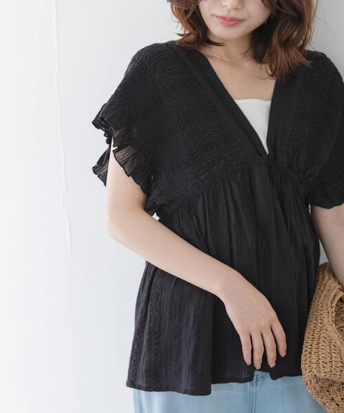 URBAN RESEARCH Sonny Label(アーバンリサーチサニーレーベル)の「楊柳ドビーシャーリングブラウス(シャツ/ブラウス・レディース・ブラック/ブルー/オフホワイト・FREE)」の13枚目の写真