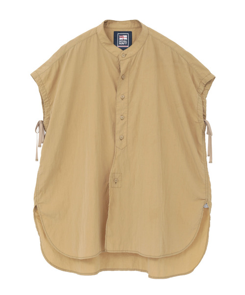 ROYAL NAVY(ロイヤルネイビー)の「《別注》【ROYAL NAVY/ロイヤルネイビー】バンドカラーシャツ(シャツ/ブラウス・レディース・ブラウン/グレイッシュベージュ/ネイビー/イエロー・FREE)」の7枚目の写真