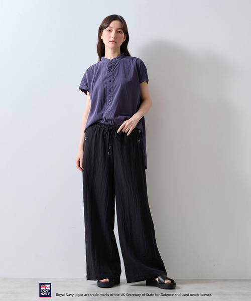 ROYAL NAVY(ロイヤルネイビー)の「《別注》【ROYAL NAVY/ロイヤルネイビー】バンドカラーシャツ(シャツ/ブラウス・レディース・ブラウン/グレイッシュベージュ/ネイビー/イエロー・FREE)」の19枚目の写真