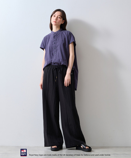 ROYAL NAVY(ロイヤルネイビー)の「《別注》【ROYAL NAVY/ロイヤルネイビー】バンドカラーシャツ(シャツ/ブラウス・レディース・ブラウン/グレイッシュベージュ/ネイビー/イエロー・FREE)」の20枚目の写真
