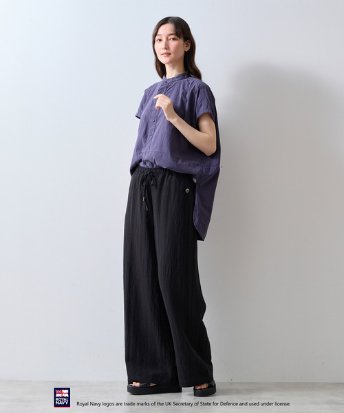 ROYAL NAVY(ロイヤルネイビー)の「《別注》【ROYAL NAVY/ロイヤルネイビー】バンドカラーシャツ(シャツ/ブラウス・レディース・ブラウン/グレイッシュベージュ/ネイビー/イエロー・FREE)」の22枚目の写真