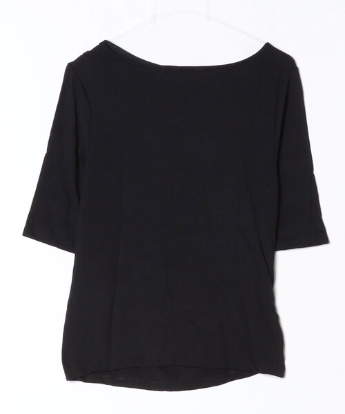 BANANA REPUBLIC FACTORY STORE（バナナリパブリック ファクトリーストア）の「BANANA REPUBLIC FACTORY STORE　　Soft Luxe サイドルーシュドトップス（Tシャツ/カットソー・レディース・ブラック/オリーブ/ホワイト・XS/S/M/L）」の4枚目の写真