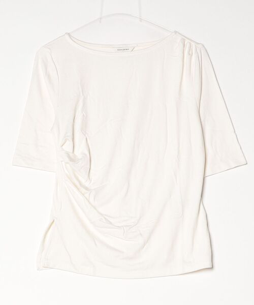 BANANA REPUBLIC FACTORY STORE（バナナリパブリック ファクトリーストア）の「BANANA REPUBLIC FACTORY STORE　　Soft Luxe サイドルーシュドトップス（Tシャツ/カットソー・レディース・ブラック/オリーブ/ホワイト・XS/S/M/L）」の9枚目の写真