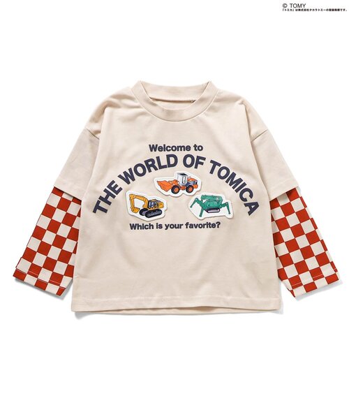 BIT'Z(ビッツ)の「TOMICA働く車レイヤード風Tシャツ(Tシャツ/カットソー・キッズ・キナリ/チャコール・100/120/110/95/90/80)」の2枚目の写真