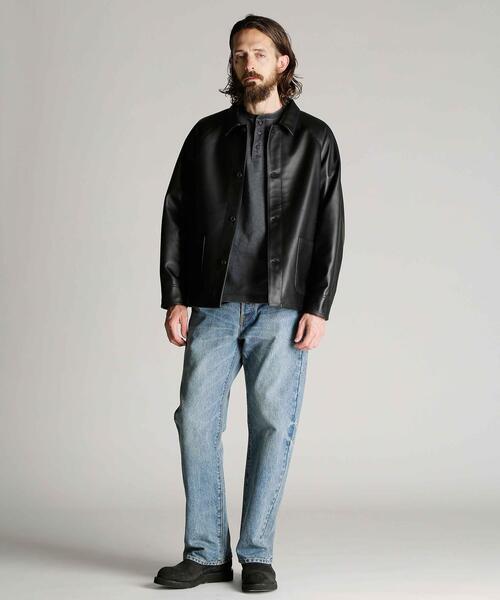 schott(ショット)の「Schott/ショット/LAMB LEATHER COVERALL JACKET/ラムレザー カバーオール ジャケット(ライダースジャケット・メンズ・ブラック・M/L/XL/2XL)」の2枚目の写真