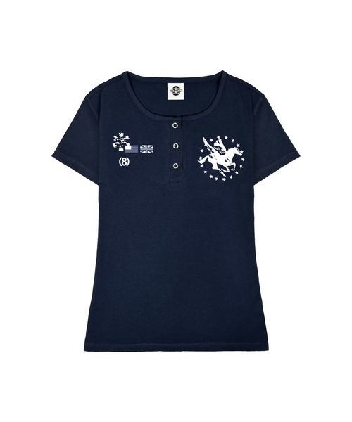 PRIMATE（プライメイト）の「REBEL UネックスリムフィットボタンTシャツ 3 COLORS（Tシャツ/カットソー・レディース・ホワイト/ブラック/ネイビー・SMALL/MEDIUM）」の3枚目の写真