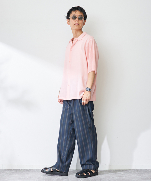 B.C STOCK（ベーセーストック）の「Stripe Print PT（その他パンツ・メンズ・ネイビー/ホワイト・LARGE/MEDIUM）」の4枚目の写真