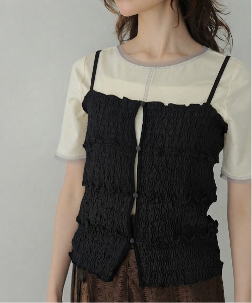 CLEIO(クレイオ)の「【CLEIO】リンクルメロウキャミトップス WRINKLE MELLOW CAMI TOP(キャミソール・レディース・ブラウン/ブラック・FREE)」の10枚目の写真