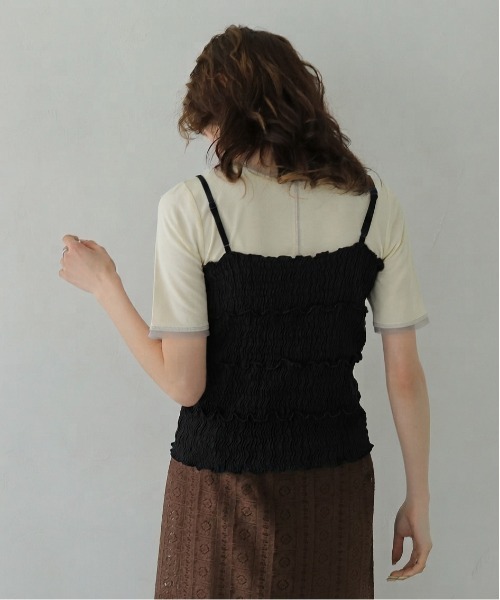 CLEIO(クレイオ)の「【CLEIO】リンクルメロウキャミトップス WRINKLE MELLOW CAMI TOP(キャミソール・レディース・ブラウン/ブラック・FREE)」の11枚目の写真