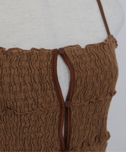 CLEIO(クレイオ)の「【CLEIO】リンクルメロウキャミトップス WRINKLE MELLOW CAMI TOP(キャミソール・レディース・ブラウン/ブラック・FREE)」の14枚目の写真