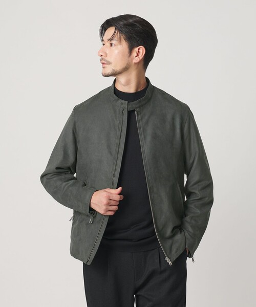 WEB限定 WARDROBE SMART】スエードライク シングル ライダース