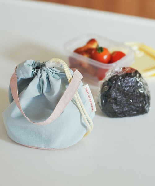 Afternoon Tea（アフタヌーンティー）の「【洗える】保冷巾着おにぎりポーチ（エコバッグ/サブバッグ・レディース・ブルー・ONE SIZE）」の2枚目の写真