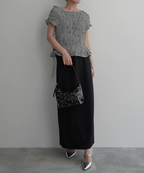 Rashik(ラシク)の「【Rashik】ギャザーチェック柄リボンブラウス(シャツ/ブラウス・レディース・ブラック/ブルー/ブラウン・FREE)」の22枚目の写真