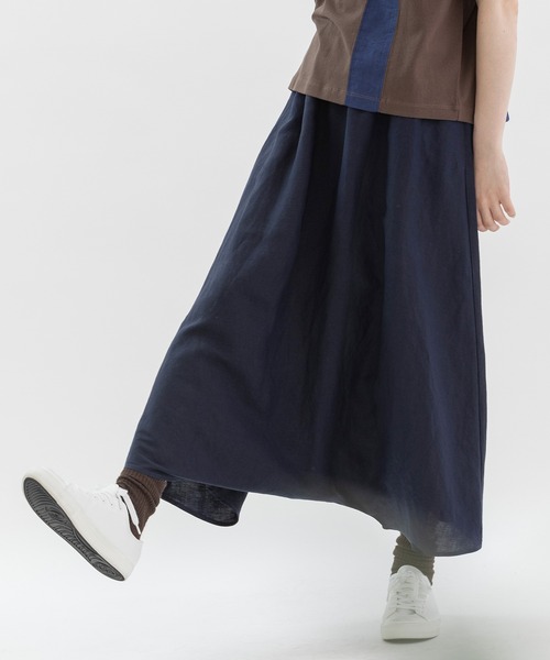 nop de nod（ノップドゥノッド）の「リネンレーヨンサルエルスカートパンツ（その他パンツ・レディース・ネイビー/ブラック/ライトブルー・M）」の3枚目の写真