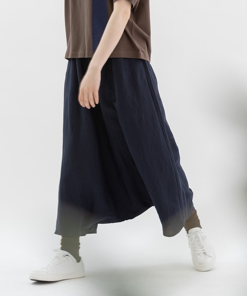 nop de nod（ノップドゥノッド）の「リネンレーヨンサルエルスカートパンツ（その他パンツ・レディース・ネイビー/ブラック/ライトブルー・M）」の8枚目の写真