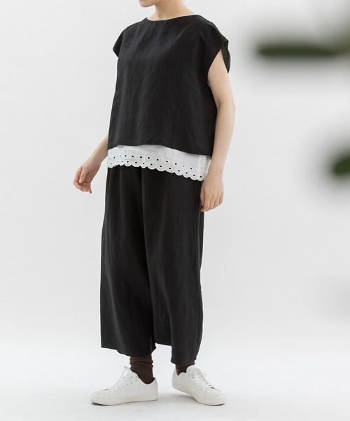 nop de nod（ノップドゥノッド）の「リネンレーヨンサルエルスカートパンツ（その他パンツ・レディース・ネイビー/ブラック/ライトブルー・M）」の10枚目の写真