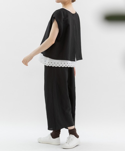 nop de nod（ノップドゥノッド）の「リネンレーヨンサルエルスカートパンツ（その他パンツ・レディース・ネイビー/ブラック/ライトブルー・M）」の11枚目の写真