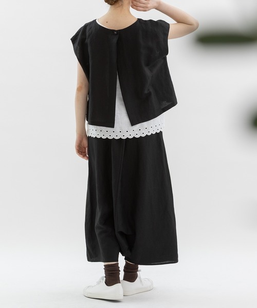 nop de nod（ノップドゥノッド）の「リネンレーヨンサルエルスカートパンツ（その他パンツ・レディース・ネイビー/ブラック/ライトブルー・M）」の12枚目の写真