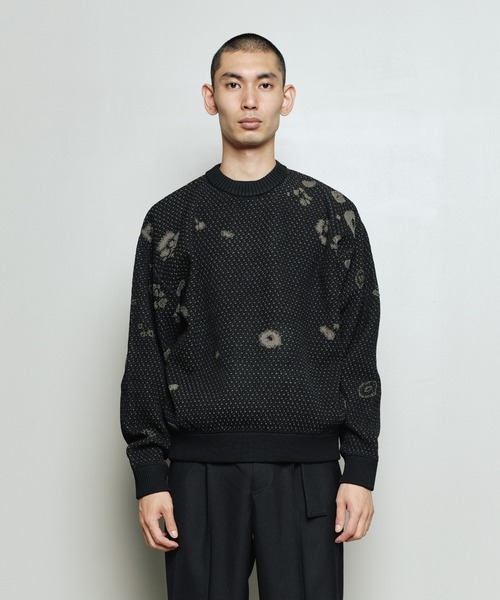bal(バル)の「JACQUARD PATTERN CREWNECK SWEATER(ニット/セーター・メンズ・ブラック/ブラウン/グレー・3/2/1)」の1枚目の写真