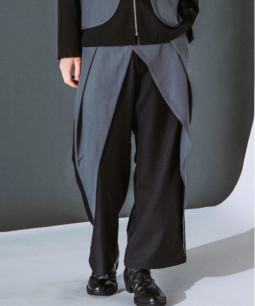 NO ID.(ノーアイディ)の「【NO ID.】Front Wrap Trousers / フロント ラップ トラウザーズ(その他パンツ・メンズ・ブラック/その他23・2/1)」の1枚目の写真