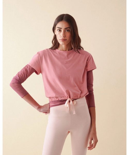 Repetto（レペット）の「クロップ トップ w/サテンリボン / S0704（Tシャツ/カットソー・レディース・ピンク・SMALL）」の3枚目の写真