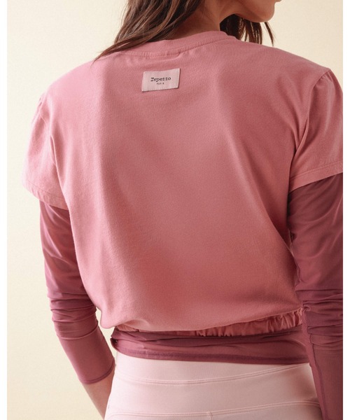 Repetto（レペット）の「クロップ トップ w/サテンリボン / S0704（Tシャツ/カットソー・レディース・ピンク・SMALL）」の4枚目の写真