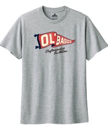 Ol' Basics(オール・ベーシックス) 半袖Tシャツ フラッグ ロゴ プリント 5.6オンス トップス カットソー メンズ ユニセックス