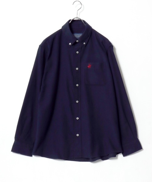BEVERLY HILLS POLO CLUB（ビバリーヒルズポロクラブ）の「2026AW BEVERLY HILLS POLO CLUB/ビバリーヒルズポロクラブ コットンフランネル 無地 ワンポイント刺繍 ボタンダウン長袖シャツ（シャツ/ブラウス・メンズ・ネイビー/ライトグレー/ワイン/サックスブルー・L/M/LL）」の21枚目の写真
