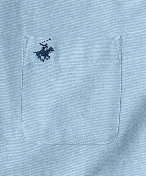 BEVERLY HILLS POLO CLUB（ビバリーヒルズポロクラブ）の「2026AW BEVERLY HILLS POLO CLUB/ビバリーヒルズポロクラブ コットンフランネル 無地 ワンポイント刺繍 ボタンダウン長袖シャツ（シャツ/ブラウス・メンズ・ネイビー/ライトグレー/ワイン/サックスブルー・L/M/LL）」の6枚目の写真