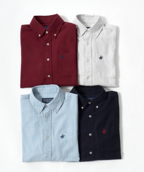 BEVERLY HILLS POLO CLUB（ビバリーヒルズポロクラブ）の「2026AW BEVERLY HILLS POLO CLUB/ビバリーヒルズポロクラブ コットンフランネル 無地 ワンポイント刺繍 ボタンダウン長袖シャツ（シャツ/ブラウス・メンズ・ネイビー/ライトグレー/ワイン/サックスブルー・L/M/LL）」の13枚目の写真