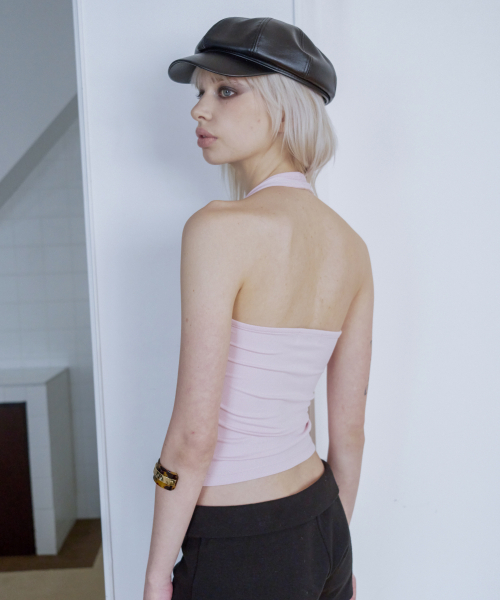 FOR THE WEATHER(フォーザウェザー)の「ロゴホルターネックナシ(ライトピンク)(Tシャツ/カットソー・レディース・その他・ONE SIZE)」の1枚目の写真