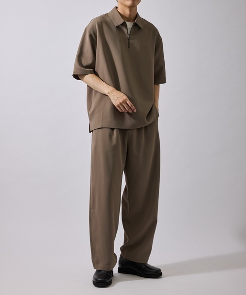 ADAM ET ROPE'（アダムエロペ）の「ストレッチドライツイルハーフジップポロ/セットアップ対応（ポロシャツ・メンズ・ブラック/ブラウン/レンガ・LL/M/L）」の22枚目の写真