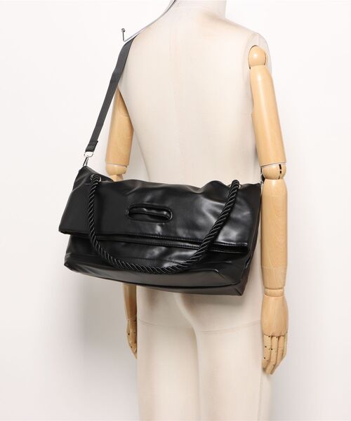 Burner（バーナー）の「【Leathen Leather（レーセンレザー）】バスケット型 2WAY ソフトショルダートート lea-shbag-26-28【RBTS】（ショルダーバッグ・メンズ・ブラック・FREE）」の5枚目の写真