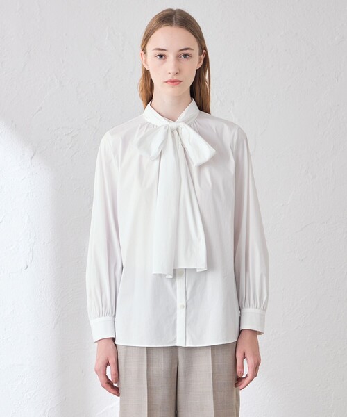 MACKINTOSH LONDON(マッキントッシュ ロンドン)の「【婦人画報10月号掲載】コットンナイロンストレッチボウタイブラウス(シャツ/ブラウス・レディース・ブラウン系その他5/ブルー系その他4/オフホワイト・38/40)」の7枚目の写真