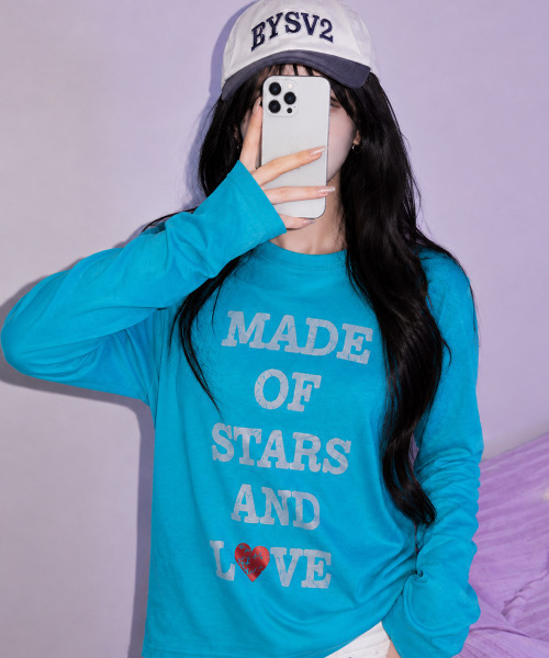 VIVID LADY(ビビッドレディー)の「ヴィンテージロゴプリント ロングスリーブTシャツ(Tシャツ/カットソー・レディース・ホワイト/チャコールグレー/イエロー/ブルー・FREE)」の12枚目の写真