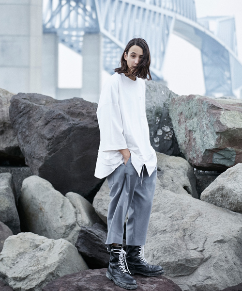 MUZE（ミューズ）の「MUZE/ミューズ/SIDE LINE EASY SLACKS（スラックス・メンズ・ブラック×ホワイト/グレー/ブラック・2/1）」の6枚目の写真