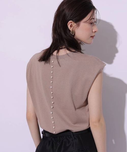 Arpege story(アルページュストーリー)の「バックパールフレンチニット(ニット/セーター・レディース・ボルドー/キャメル/ホワイト/ブラック・2)」の21枚目の写真