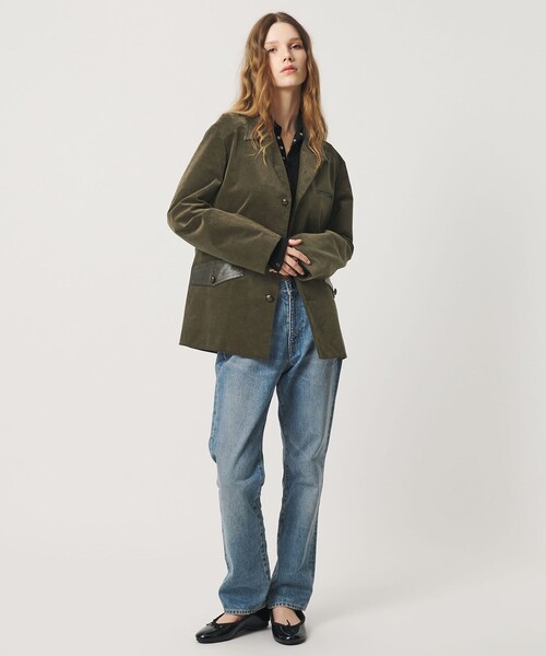 ATTISESSION(アティセッション)の「<ATTISESSION>CORD×レザーライク ジャケット(テーラードジャケット・レディース・オリーブ/ブラック・38/36)」の17枚目の写真