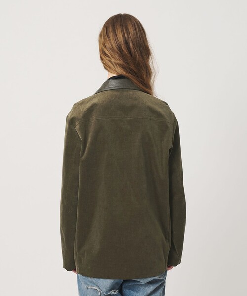ATTISESSION(アティセッション)の「<ATTISESSION>CORD×レザーライク ジャケット(テーラードジャケット・レディース・オリーブ/ブラック・38/36)」の22枚目の写真